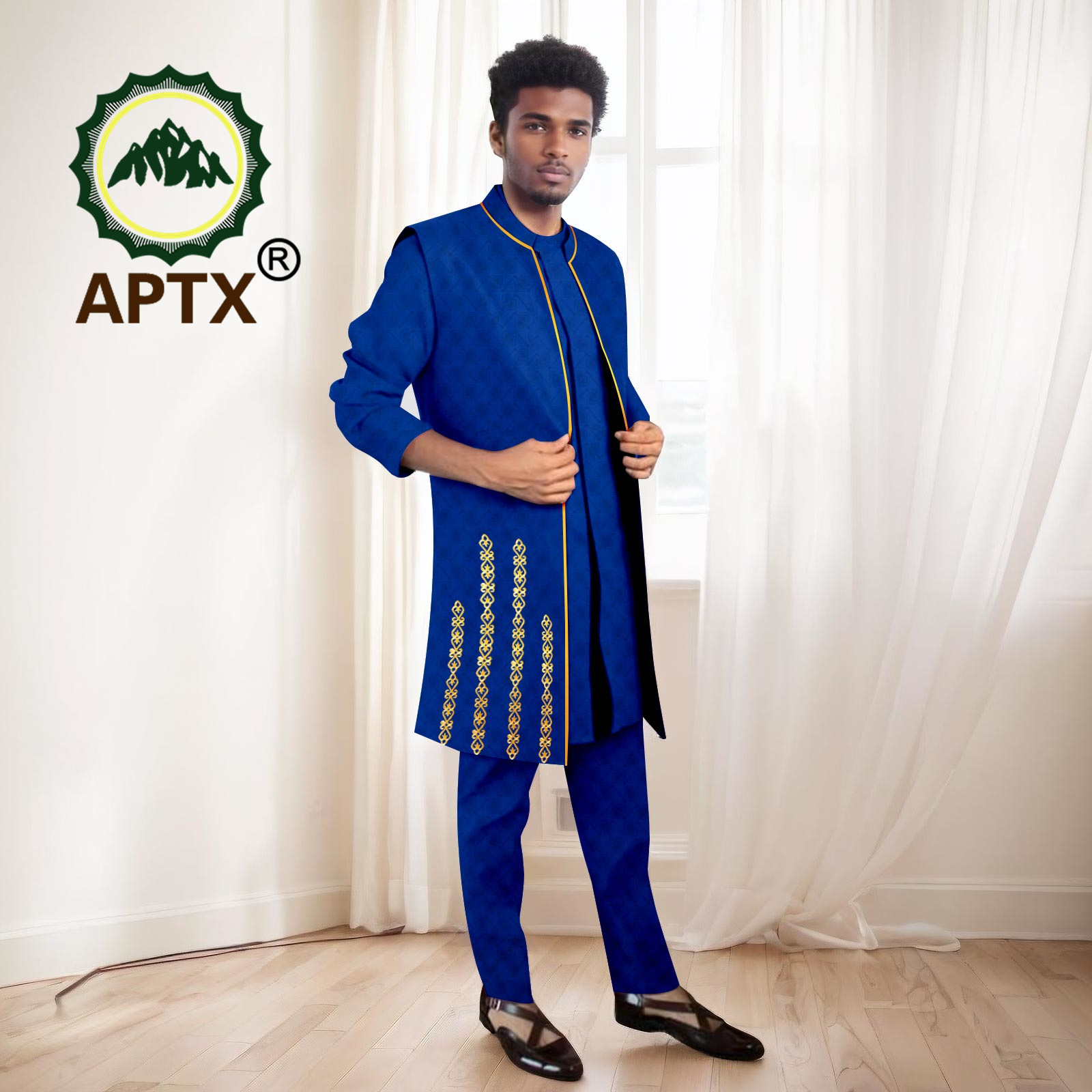 African Men Suits High Quality - Mandarin Collar Formal Shirt Slim Fit review and price
