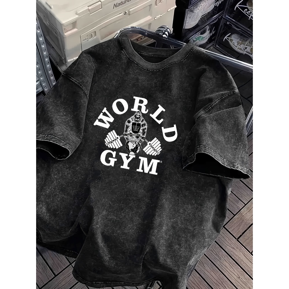 World Gym Gorilla Lifting Weig - Acid Wash Vintage Graphic T Shirt review and price