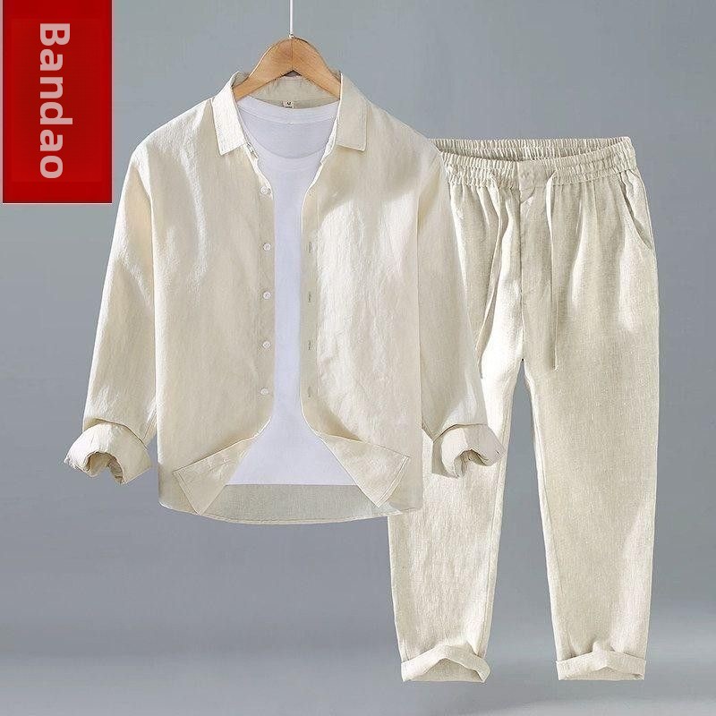 Loose Linen Men's Casual Short - Mens Linen Shirt Long Sleeve review and price